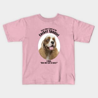 Lucky Cocker Spaniel Kids T-Shirt